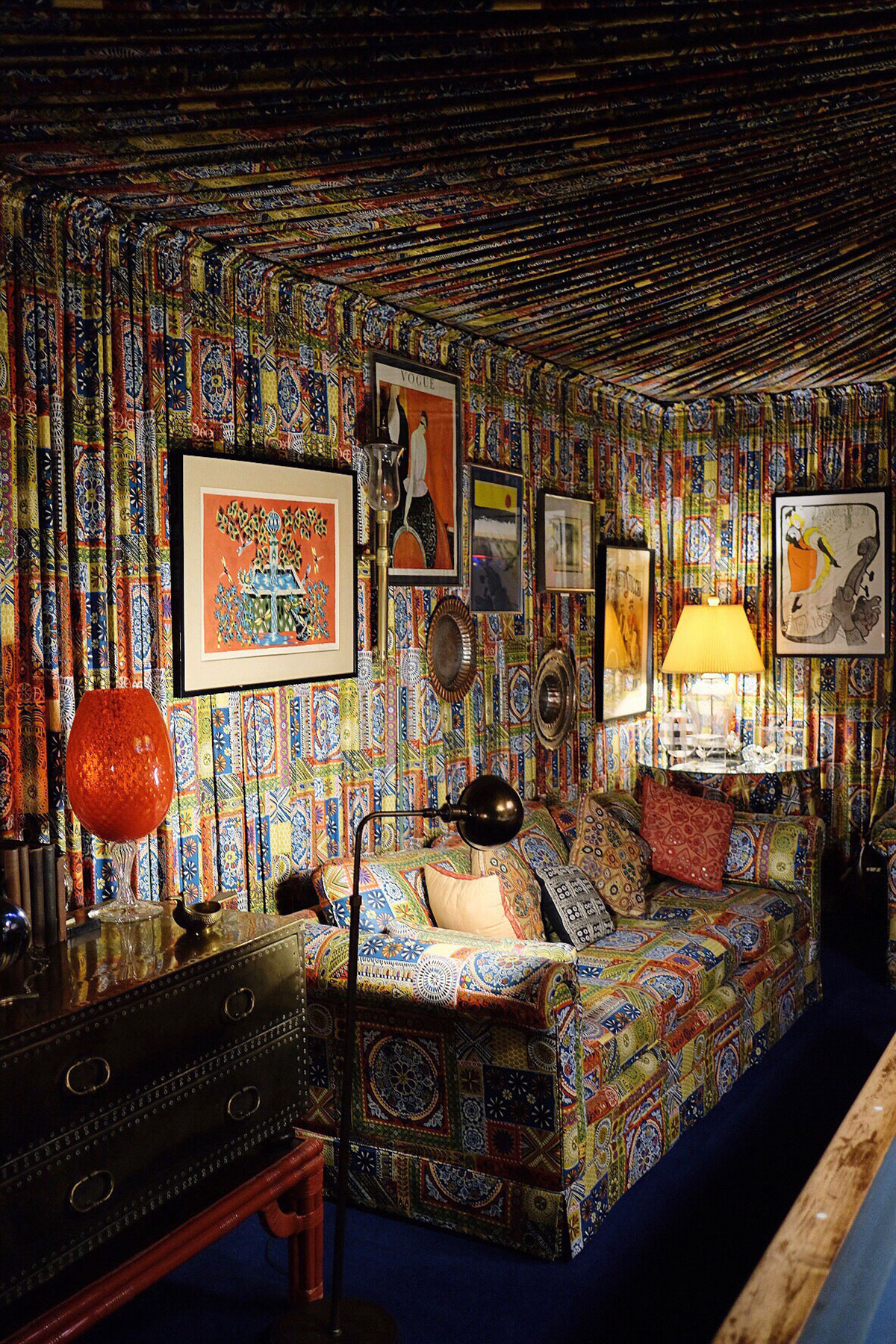 Graceland's Billiard Room, all in paisley.