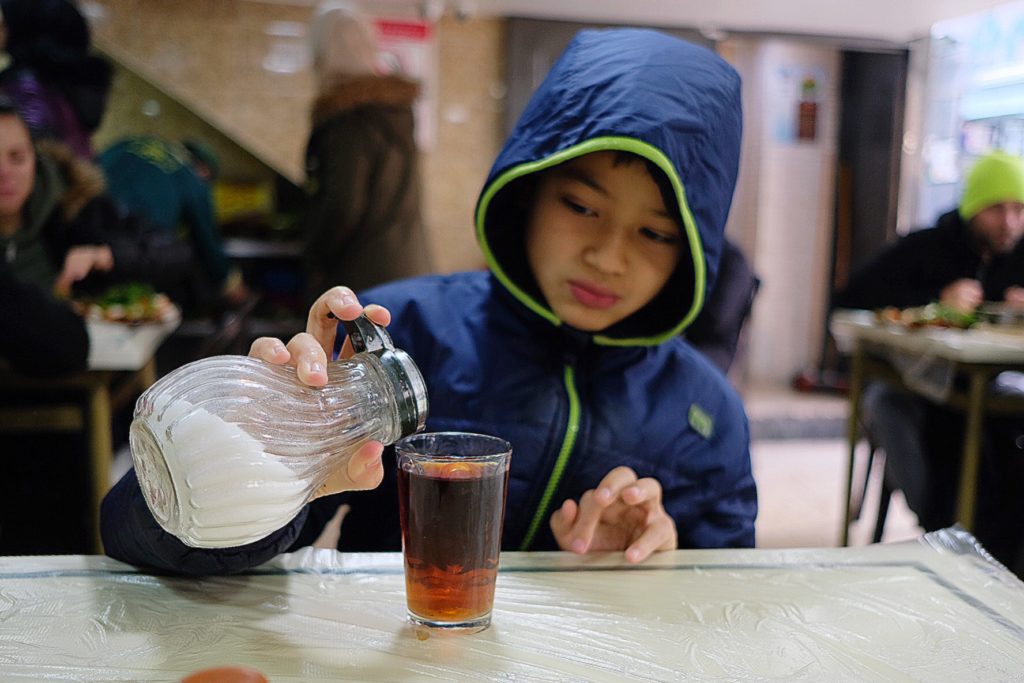 Tea at Hashem Restaurant, Amman, Jordan