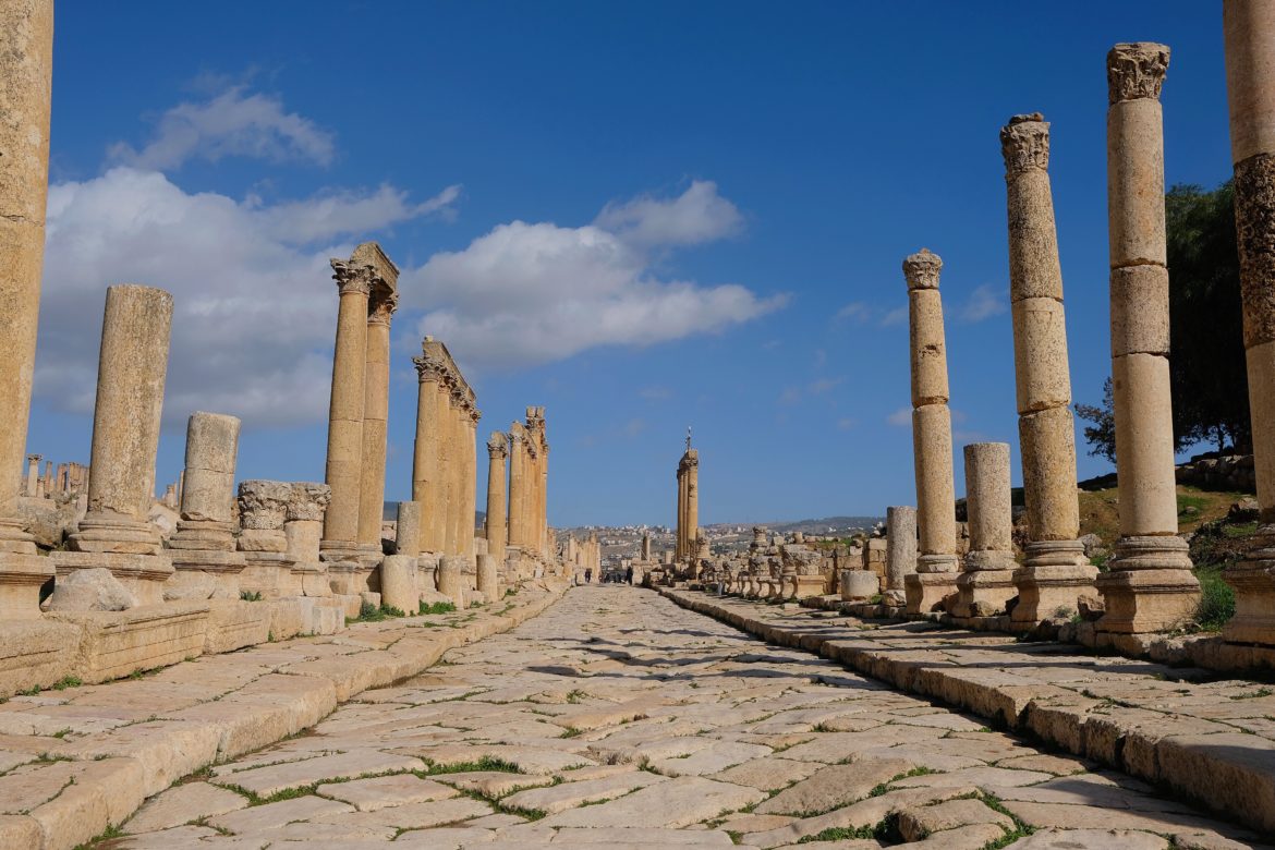 Colonnaded street in Jerash, Jordan