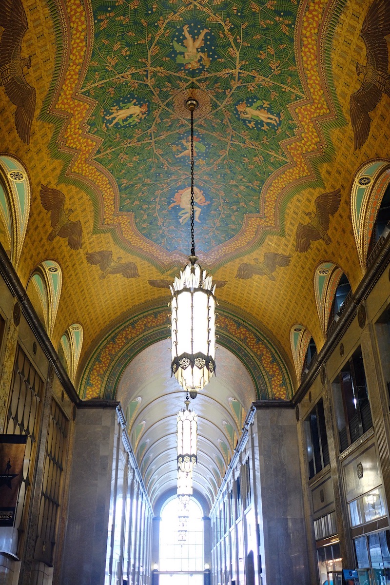 Interior lobby of Fisher Building in Detroit